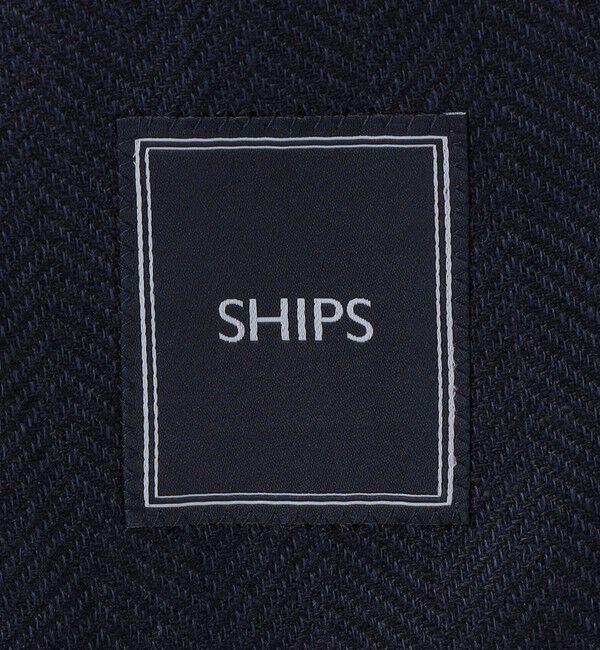 SHIPS「SHIPS: Lanificio di Pray ヘリンボーン ネイビー ジャケット」|テーラードジャケット|