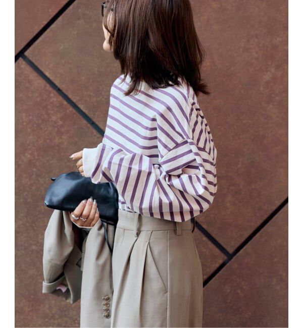 OUTDOOR PRODUCTS Usual Things「コットンボーダークルーネックワイドTEE」|Tシャツ・カットソー|