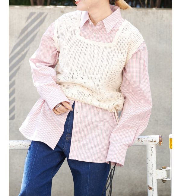 OUTDOOR PRODUCTS Usual Things「クロッシェレーススカラップノースリニット」|ベスト・ジレ|