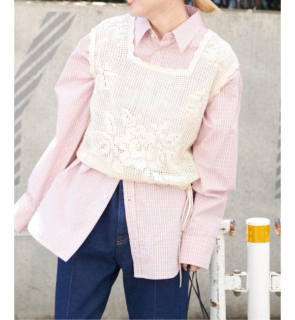 OUTDOOR PRODUCTS Usual Things「クロッシェレーススカラップノースリニット」|ベスト・ジレ|