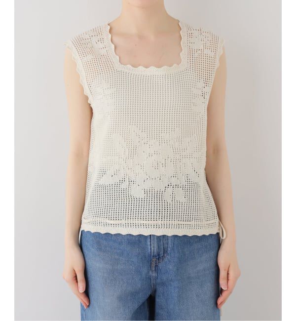 OUTDOOR PRODUCTS Usual Things「クロッシェレーススカラップノースリニット」|ベスト・ジレ|