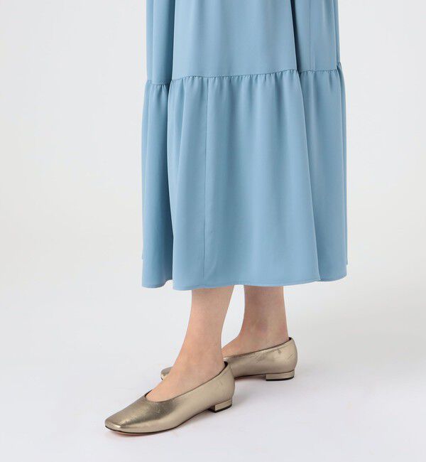 パウダリーサテン ティアードロングワンピース（Ballsey）｜ルミネの