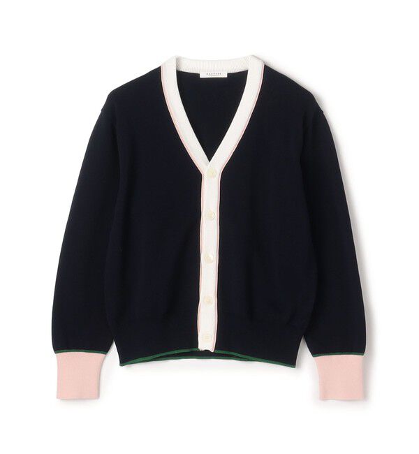 MACPHEE「ドライコットン Vネックカーディガン」|カーディガン|68 ネイビー系