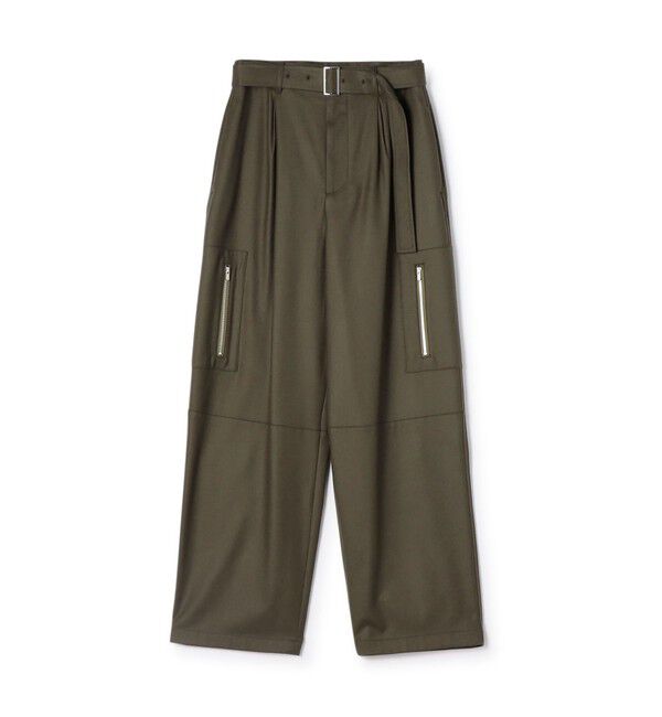 GALERIE VIE「ライトフラノストレッチ  アウトポケットカーゴパンツ」|カーゴ|57 カーキ