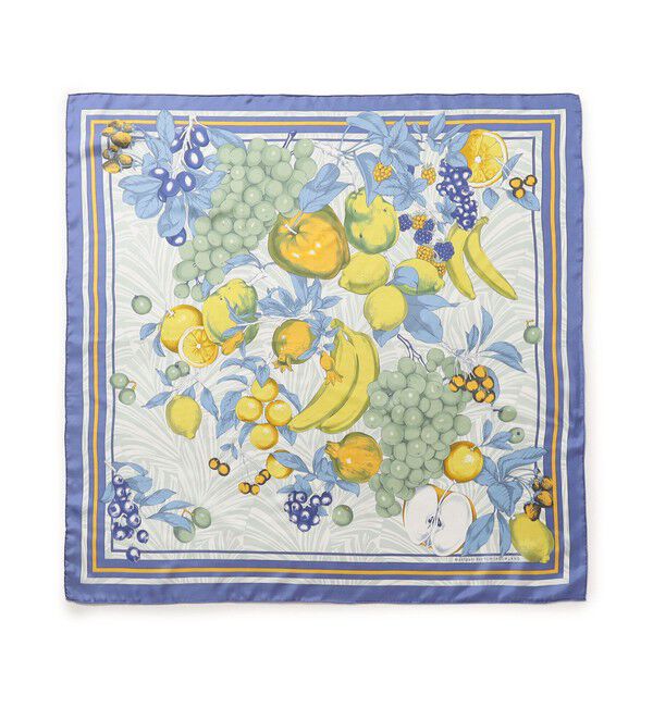 TOMORROWLAND GOODS「【別注】manipuri FRUIT スカーフ」|バンダナ・スカーフ|01 ブルー系