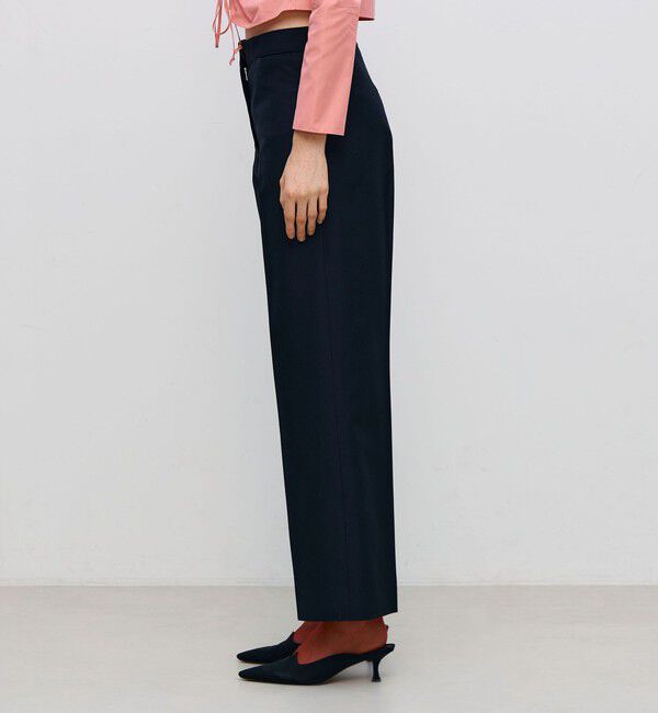 BACCA「ウールシルク スリムテーパードパンツ」|スラックス|