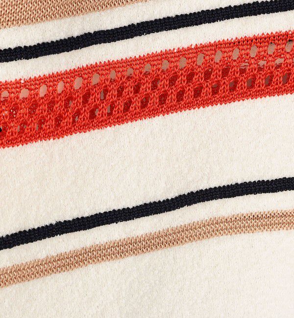 MACPHEE「パイルボーダー レースアッププルオーバー」|ニット・セーター|