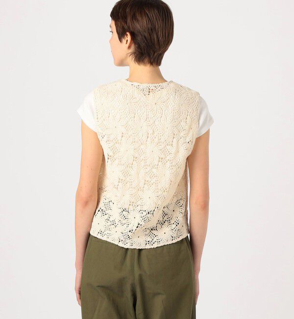 MACPHEE「ウィンドミルクロシェ Vネックベスト」|ベスト・ジレ|