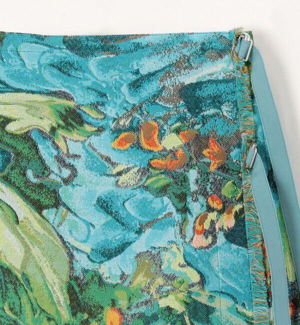 CABaN「ランドスケープジャカード ミディラップスカート」|スカート|