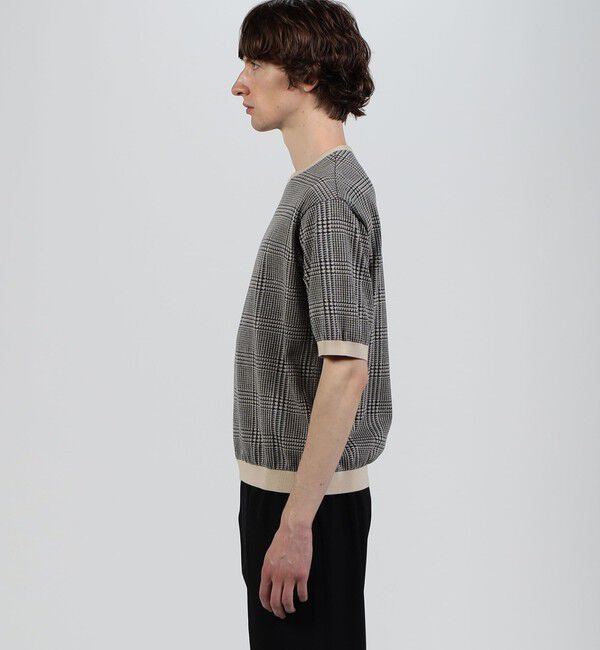 TOMORROWLAND MENS「TOMORROWLAND tricot チェック柄 コットンハーフスリーブ ニット」|ニット・セーター|