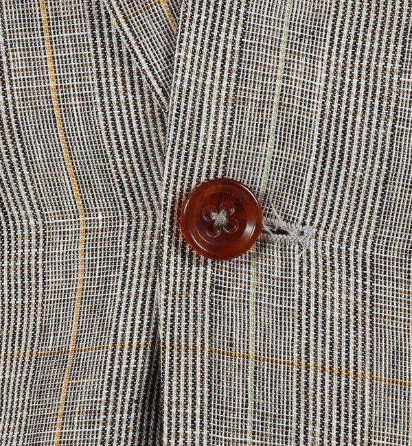 TOMORROWLAND MENS「リネン グレンチェック シングルブレステッド 3Bジャケット」|テーラードジャケット|