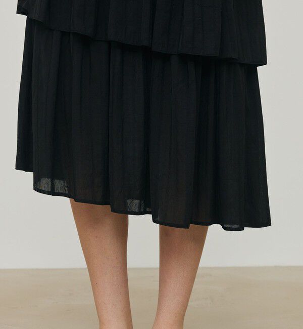 DES PRES「ドットストライプジャガード  ティアードスカート」|スカート|