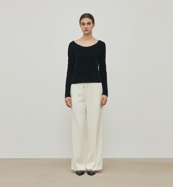 DES PRES「コットンシェニールヤーン ラウンドネックプルオーバー」|ニット・セーター|