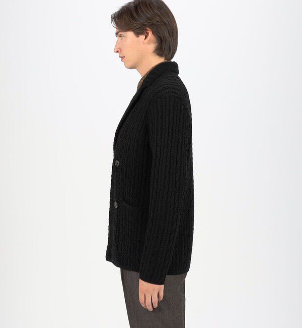 TOMORROWLAND MENS「ウールケーブルニット ダブルブレスト4Bジャケット」|ニット・セーター|
