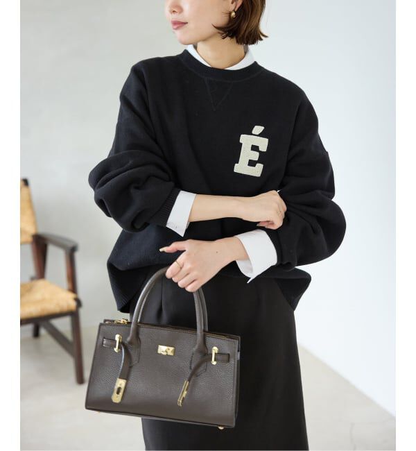 SLOBE IENA「《WEB限定カラー有り/追加》サガラ刺繍スウェットライクニット」|ニット・セーター|ブラック