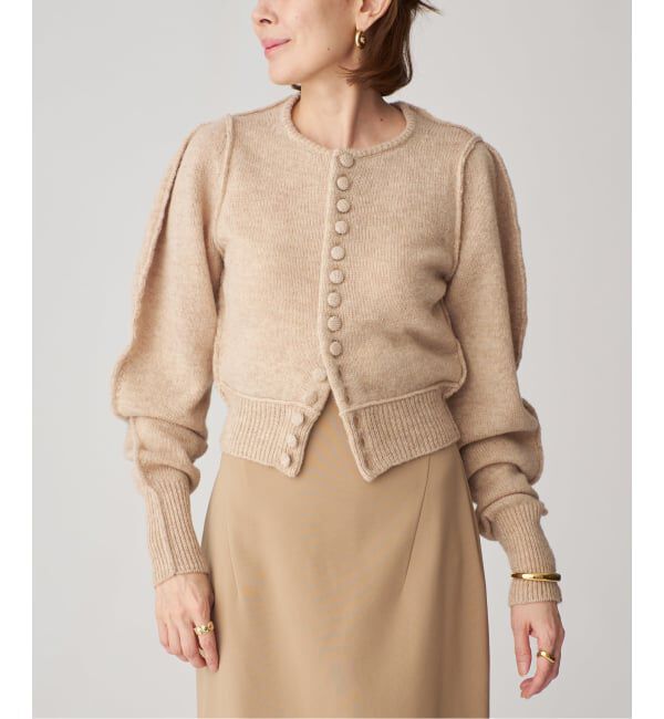 VERMEIL par iena「INSCRIRE アンスクリア Shoulder カーディガン I25AWK15」|カーディガン|ベージュ