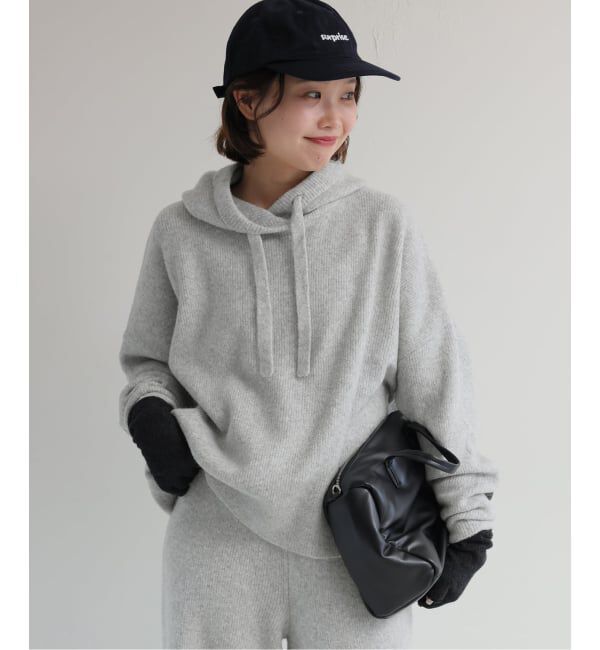 SLOBE IENA「《セットアップ対応可》エアリーワイドシルエットフーディー」|ニット・セーター|