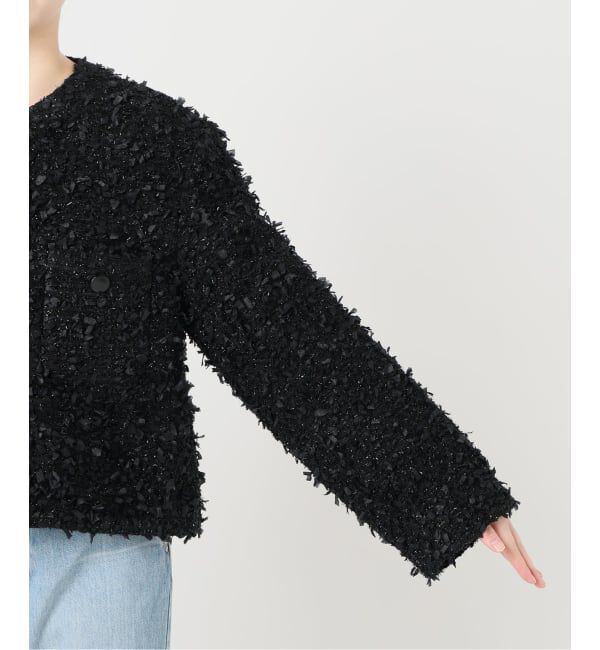 IENA「ファンシーツイードジャケット」|ノーカラージャケット|