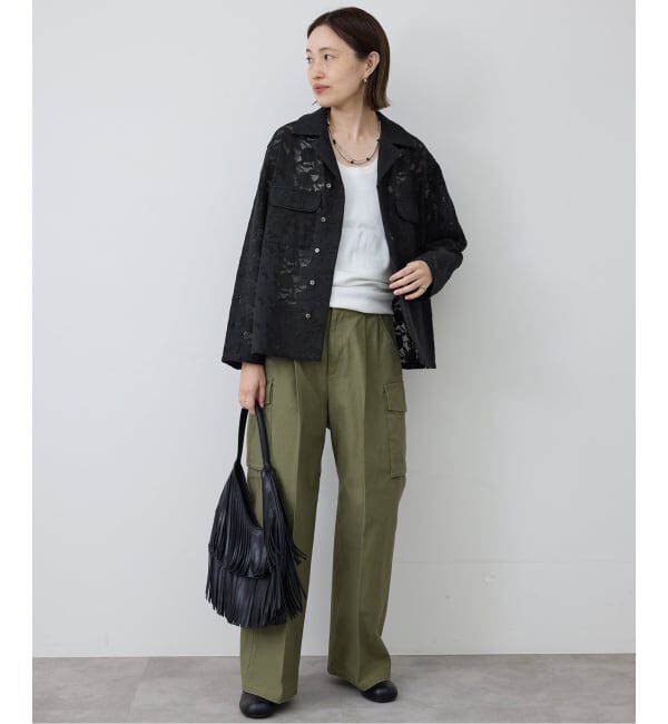 SLOBE IENA「《予約》ブロイダーレースオープンカラーシャツ」|シャツ・ブラウス|