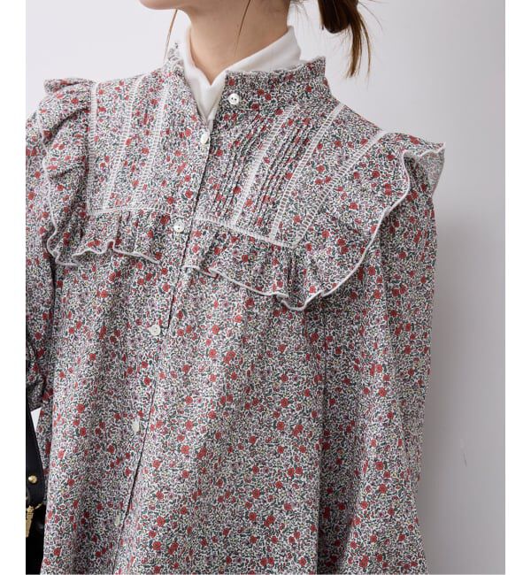 SLOBE IENA「Petit Flower フリルブラウス」|シャツ・ブラウス|ピンク A