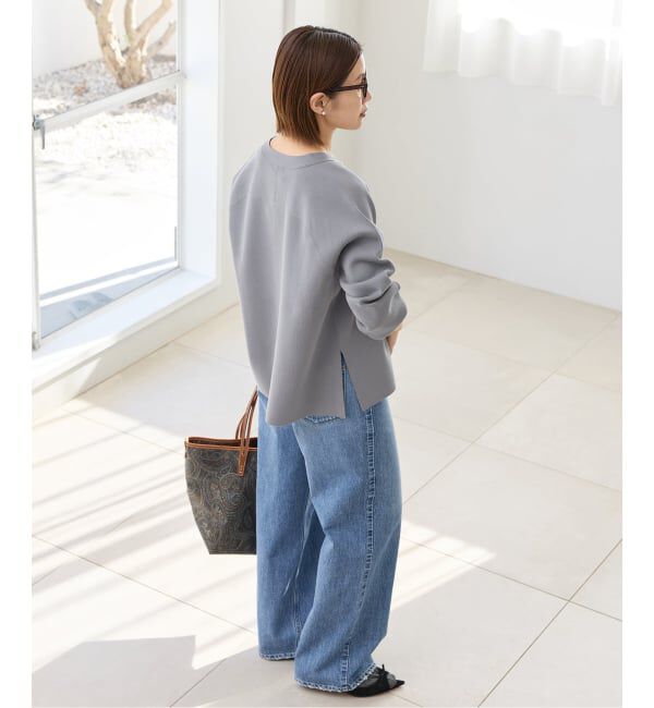 新色/追加》ファインコットンスムースVネックカーディガン（IENA