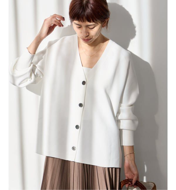 新色/追加》ファインコットンスムースVネックカーディガン（IENA