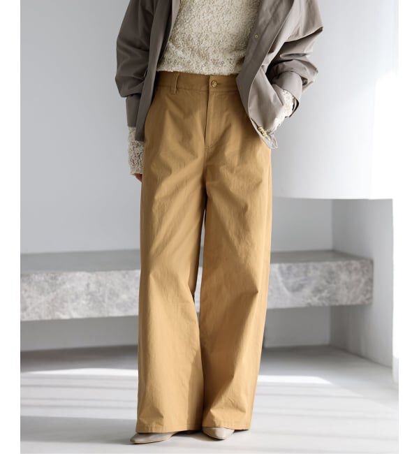 IENA「《予約》コットンキャンバスバックイージーパンツ」|その他|ベージュ