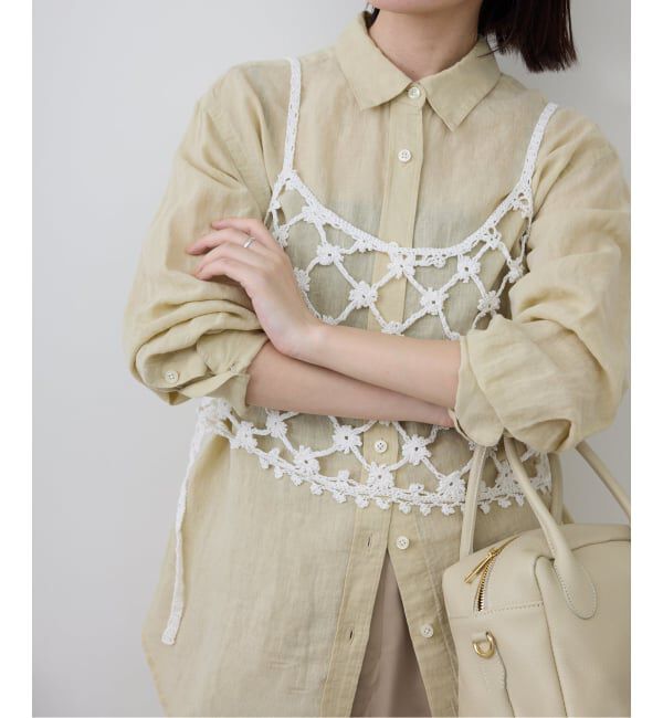 SLOBE IENA「《予約》コットンフラワークロシェビスチェ」|ニット・セーター|