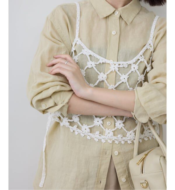 SLOBE IENA「《予約》コットンフラワークロシェビスチェ」|ニット・セーター|