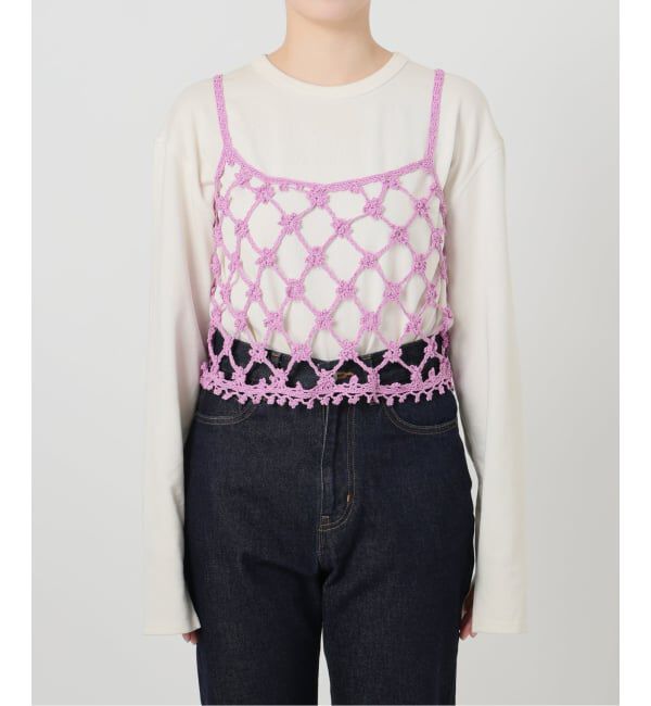 SLOBE IENA「《予約》コットンフラワークロシェビスチェ」|ニット・セーター|