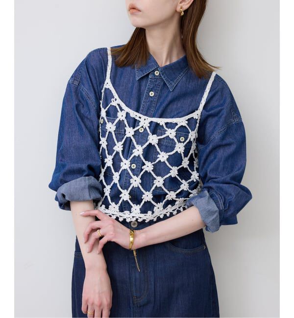 SLOBE IENA「《予約》コットンフラワークロシェビスチェ」|ニット・セーター|