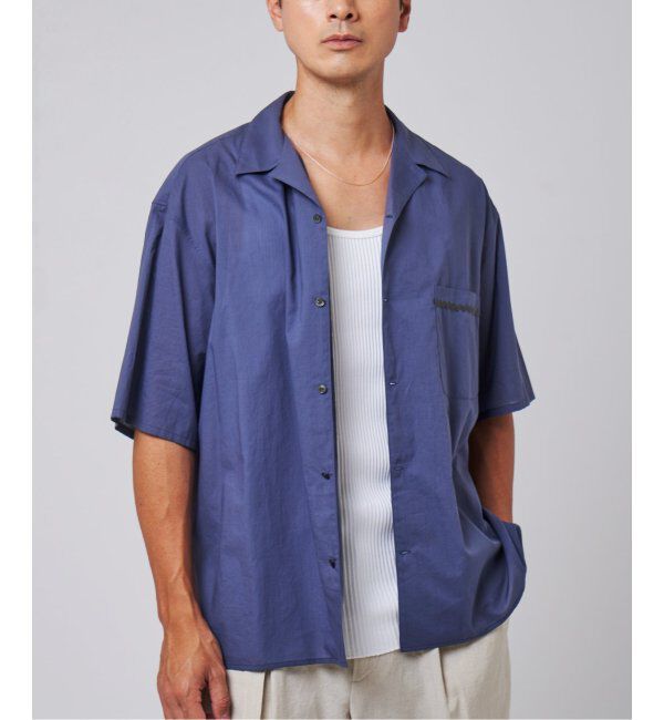 EDIFICE「E.コットン ローン オープン シャツ」|シャツ・ブラウス|ネイビー B