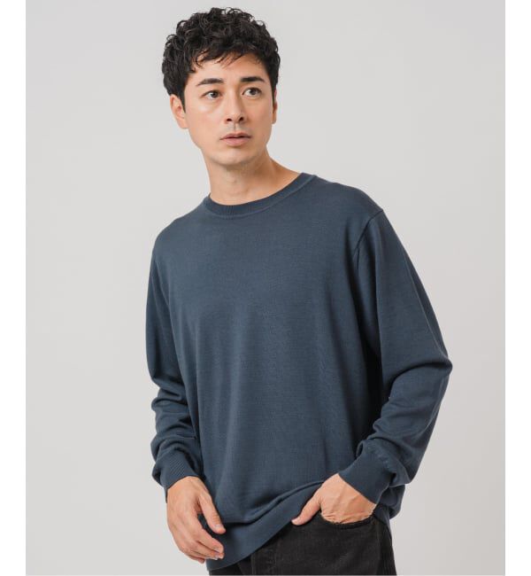 EDIFICE「14ゲージ ウール クルーネックニット」|ニット・セーター|グレーA