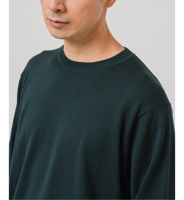 EDIFICE「14ゲージ ウール クルーネックニット」|ニット・セーター|グリーン