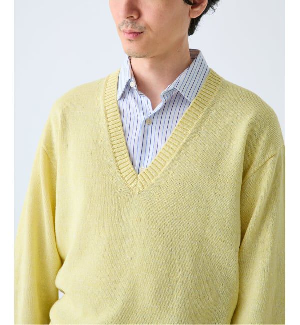 EDIFICE「WASHI/WOOL DEEP V ネックニット」|ニット・セーター|