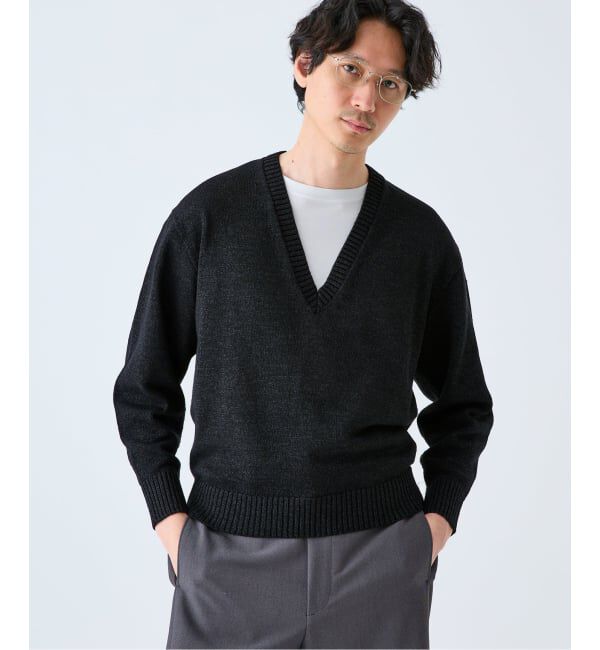 EDIFICE「WASHI/WOOL DEEP V ネックニット」|ニット・セーター|