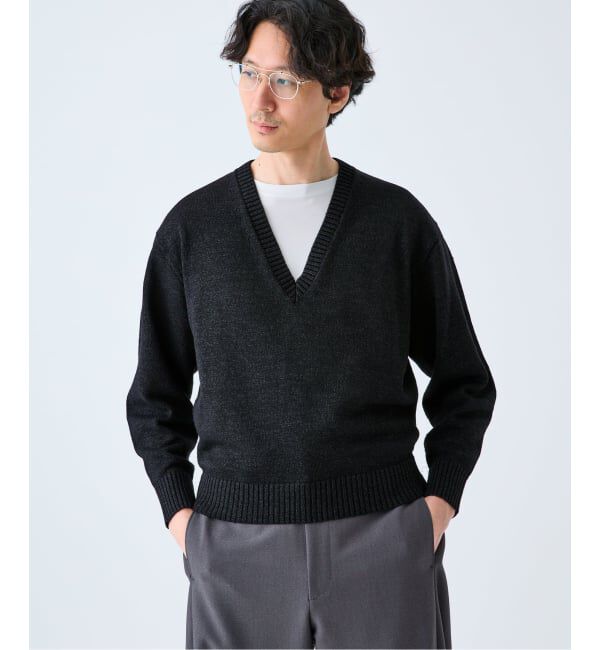 EDIFICE「WASHI/WOOL DEEP V ネックニット」|ニット・セーター|