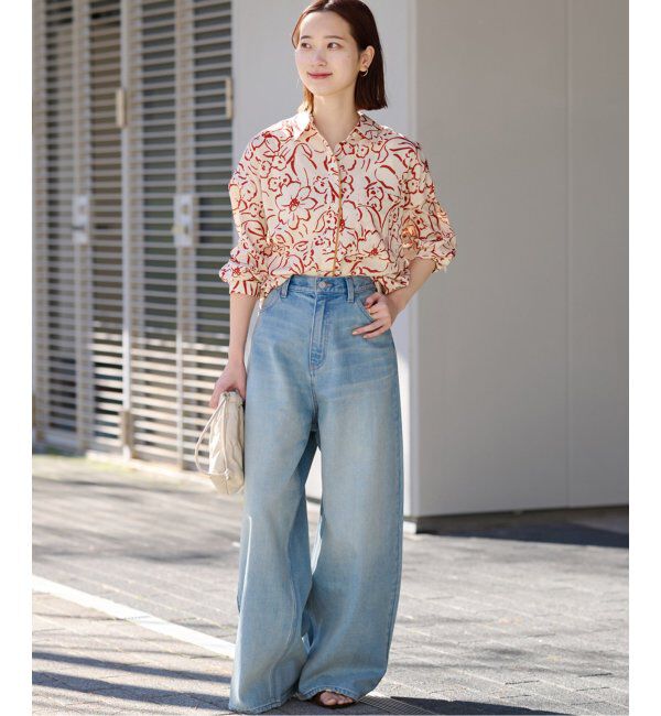 JOURNAL STANDARD relume「ラインフラワーオーバーサイズシャツ」|シャツ・ブラウス|