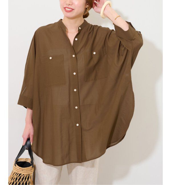 JOURNAL STANDARD relume「ナチュラルストレッチドルマンシャツ」|シャツ・ブラウス|ブラウン