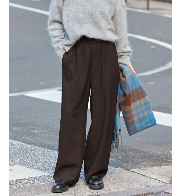 JOURNAL STANDARD「《追加5》ライクストレッチワイドパンツ」|その他|ブラウン