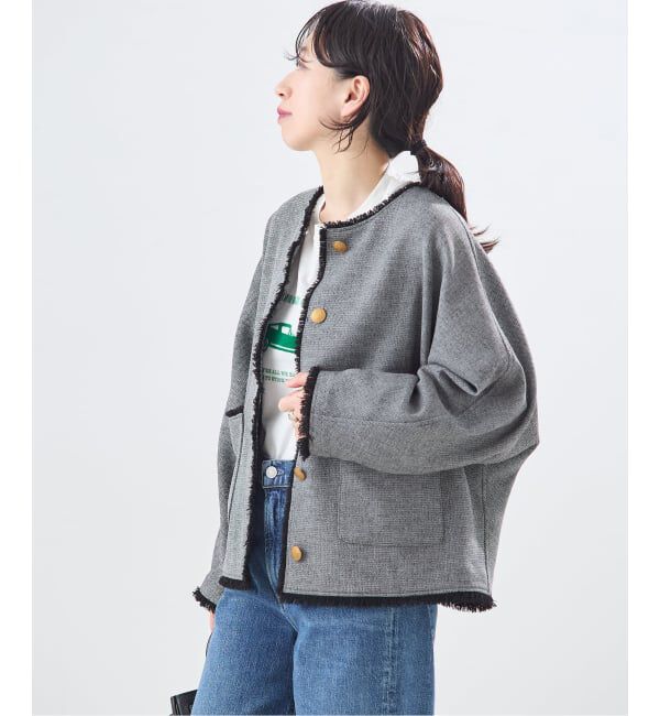 journal standard L'essage「《予約》カラミTWEEDドルマンジャケット」|ノーカラージャケット|