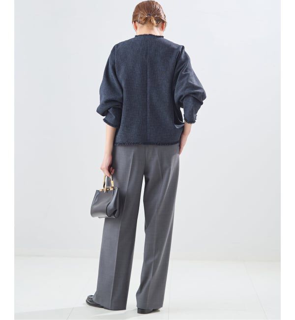 journal standard L'essage「《予約》カラミTWEEDドルマンジャケット」|ノーカラージャケット|