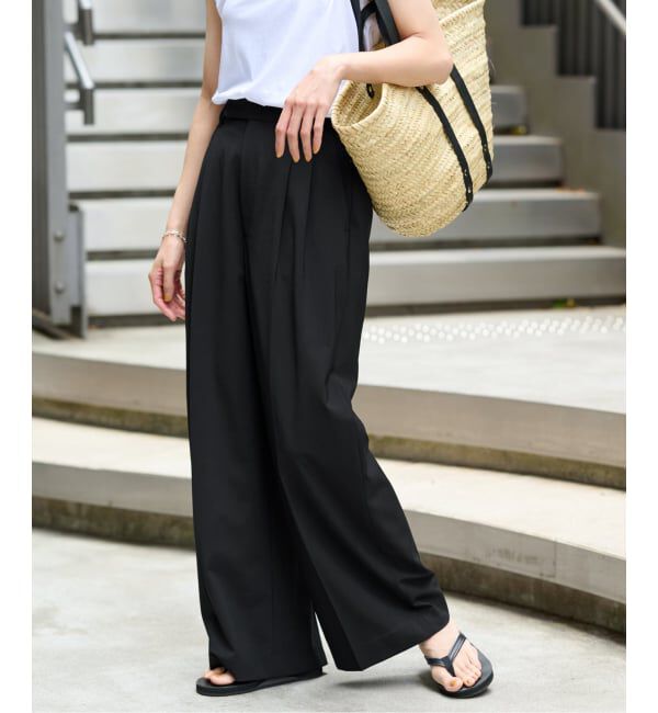 FRAMeWORK「≪WEB限定追加≫ウォッシャブルTWタックワイドパンツ」|スラックス|