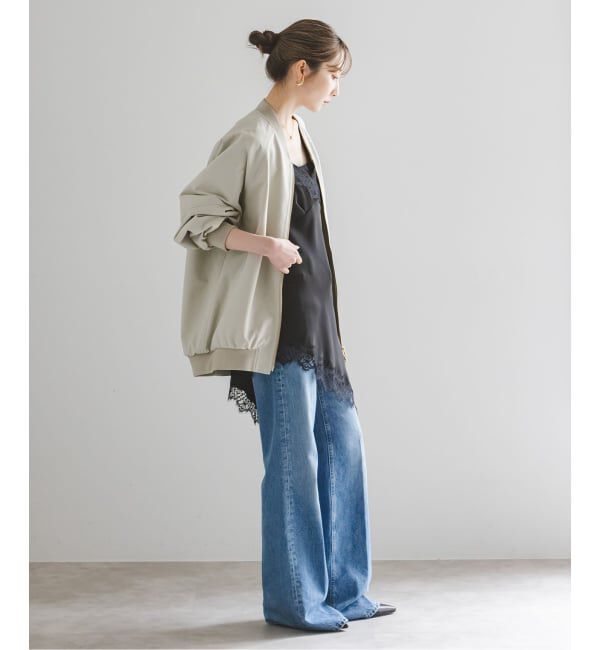 NOBLE「ルナサテンレースアシンメトリーキャミ」|キャミソール|