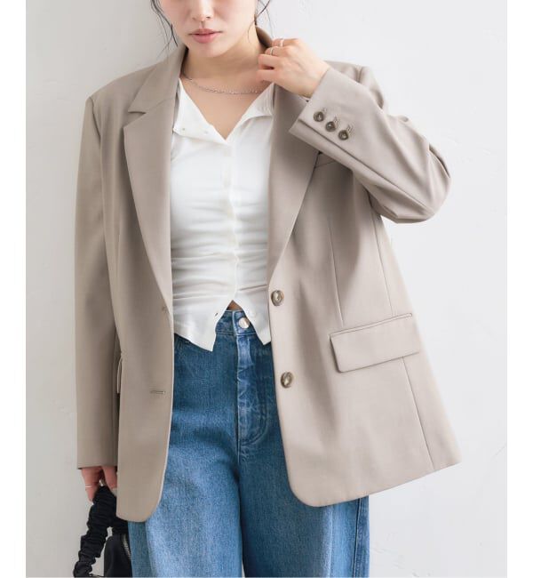 U by SPICK&SPAN「レースボンディングオーバージャケット」|テーラードジャケット|ベージュ