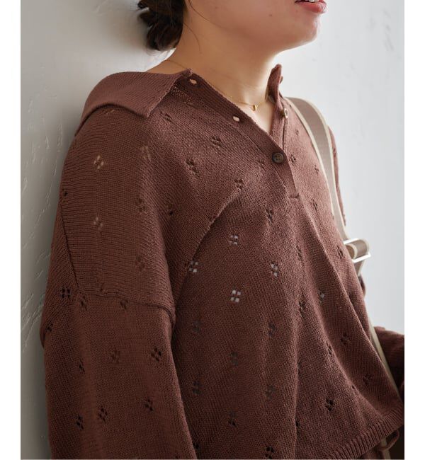 U by SPICK&SPAN「衿つき柄編みニット」|ニット・セーター|