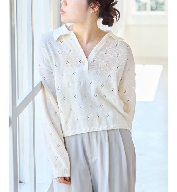 U by SPICK&SPAN「衿つき柄編みニット」|ニット・セーター|