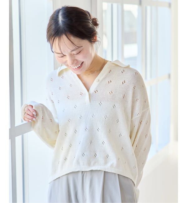 U by SPICK&SPAN「衿つき柄編みニット」|ニット・セーター|