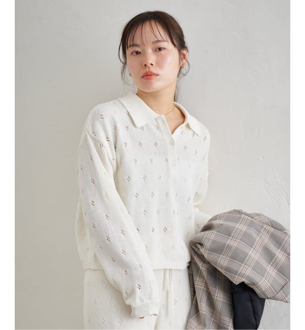 U by SPICK&SPAN「衿つき柄編みニット」|ニット・セーター|