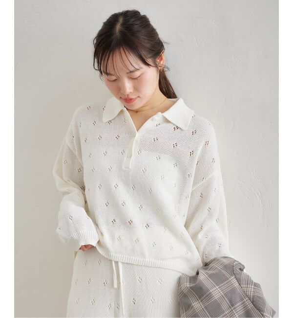 U by SPICK&SPAN「衿つき柄編みニット」|ニット・セーター|